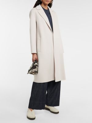 Vlnený krátký kabát 's Max Mara biela