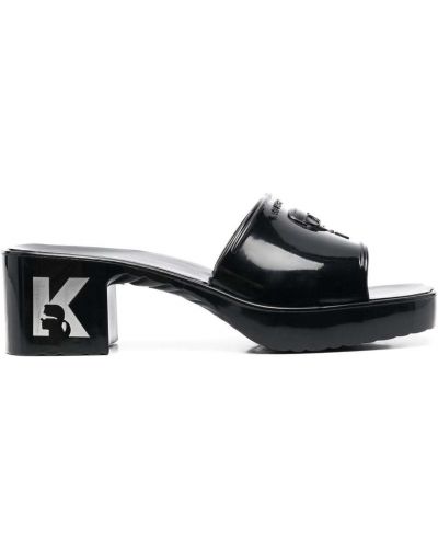 Sandále na podpätku Karl Lagerfeld čierna