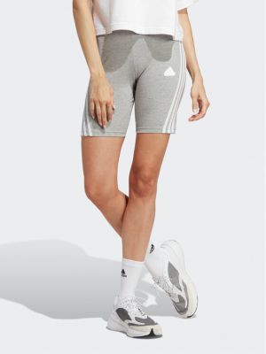 Спортни шорти slim на райета Adidas сиво