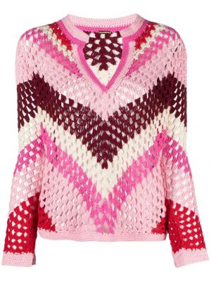 Плетен пуловер Dodo Bar Or розово
