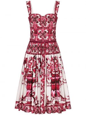 Памучна миди рокля с принт Dolce & Gabbana