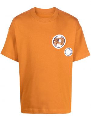 Памучна тениска Emporio Armani оранжево
