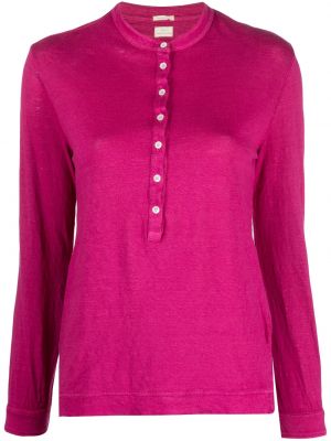 Λινό πουκάμισο Massimo Alba ροζ