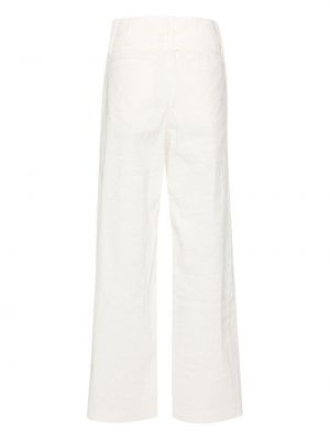 Rovné kalhoty Issey Miyake bílé
