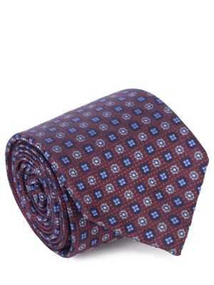 Шелковый галстук с принтом Canali бордовый