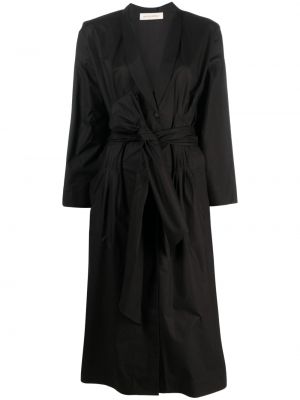 Midi šaty s výstrihom do v Gentry Portofino čierna