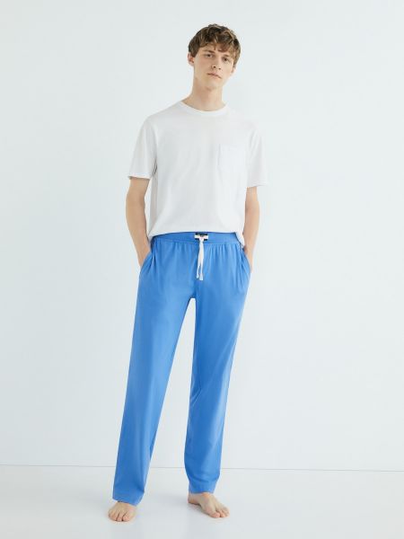 Pantalones de algodón Polo Ralph Lauren azul