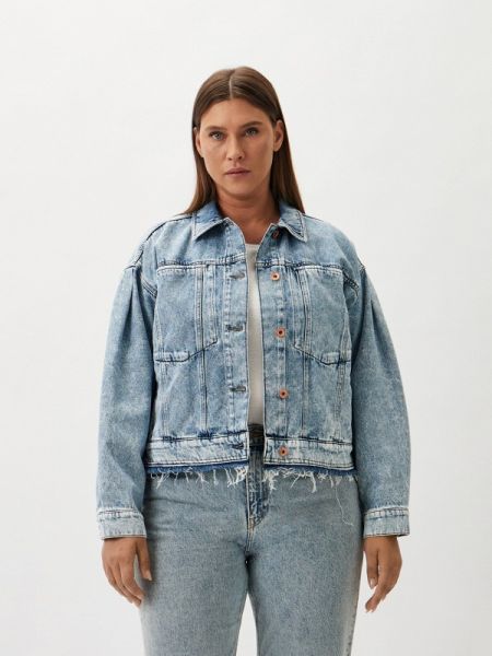 Спортивная джинсовая куртка Marina Rinaldi Sport синяя