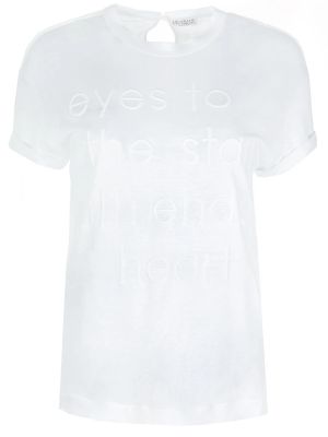 Льняная футболка с принтом Brunello Cucinelli белая