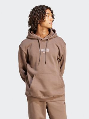 Laza szabású pulóver Adidas barna