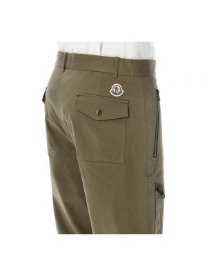 Pantalones rectos de algodón Moncler marrón