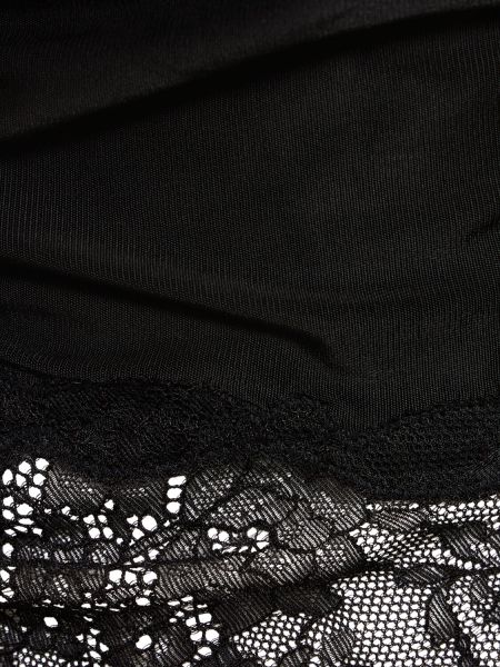 Nėriniuota marškiniai ilgomis rankovėmis Rabanne juoda