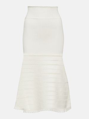 Spódnica midi z wysoką talią Victoria Beckham biała