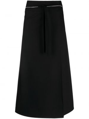 Flanelová midi sukňa Peserico čierna