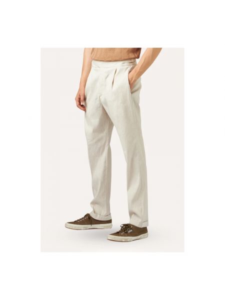 Pantalones chinos de lino de algodón Ballantyne blanco