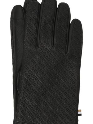 Кожаные перчатки Boss черные