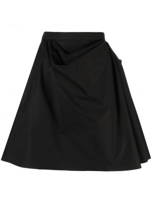 Drapované bavlněné mini sukně Alexander Mcqueen černé