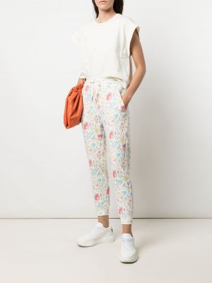 Pantalones de chándal de flores Cynthia Rowley blanco