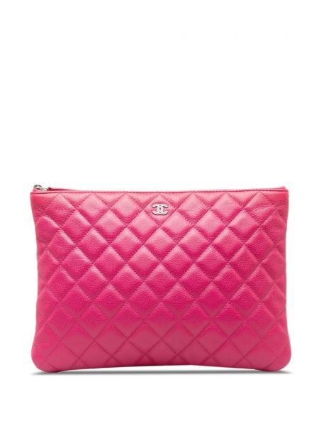 Prešívaná listová kabelka Chanel Pre-owned ružová