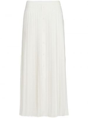 Plisuotas žakardinis šilkinis sijonas Prada balta