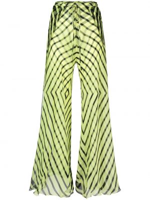 Pruhované slim fit hedvábné kalhoty Fendi Pre-owned