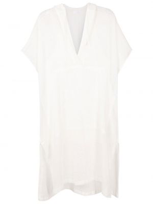 Φόρεμα με κουκούλα με διαφανεια Osklen λευκό