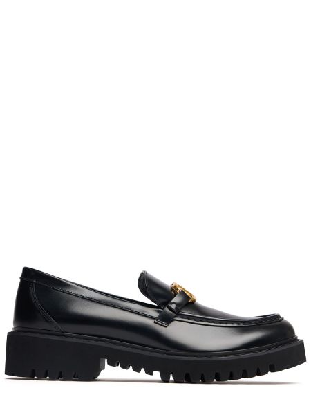 Skinn loafers Valentino Garavani svart