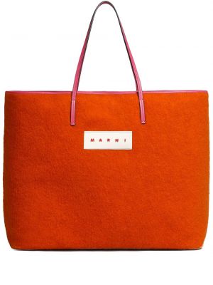 Obojstranná nákupná taška Marni oranžová