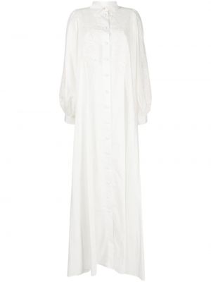 Puuvillased tikitud kleit Elie Saab valge