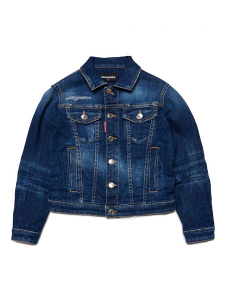 Pitkä takki tytöille Dsquared2 Kids sininen