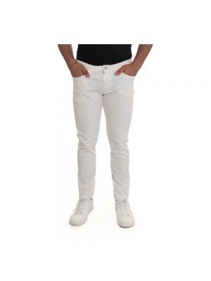Spodnie klasyczne slim fit Emporio Armani białe
