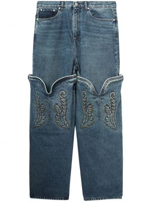 Bootcut jeans mit stickerei Y/project blau