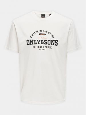 Priliehavé tričko Only & Sons biela