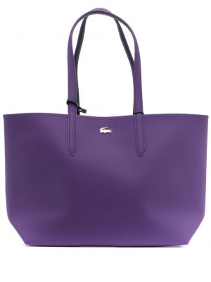 Dvipusė shopper rankinė Lacoste violetinė