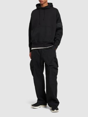 Kokvilnas kapučdžemperis Adidas Originals melns