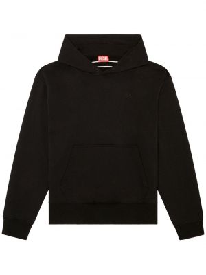 Hoodie brodé en coton Diesel noir