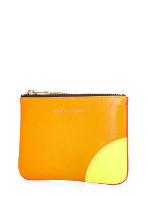 Cipzáras bőr pénztárca Comme Des Garçons Wallet narancsszínű