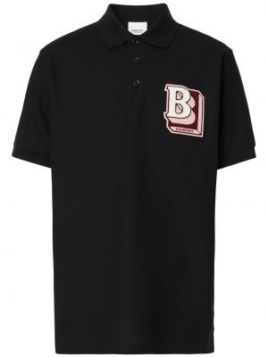 Brodert poloskjorte Burberry svart