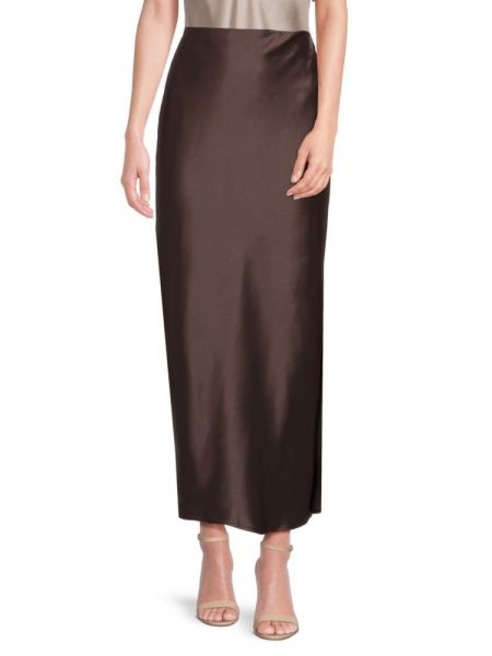 Атласная юбка с разрезом Renee C. коричневая