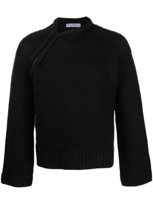 Асиметричен плетен пуловер Jw Anderson черно