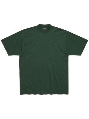 Bavlněné tričko s kulatým výstřihem Balenciaga zelené