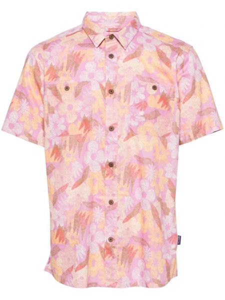 Риза на цветя с принт Patagonia розово