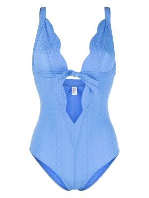 Costum de baie cu funde Lisa Marie Fernandez albastru
