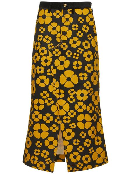 Bavlněné pouzdrová sukně Marni žluté