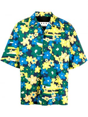 Camisa de flores con estampado Marni azul