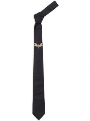 Svilena kravata Alexander Mcqueen črna