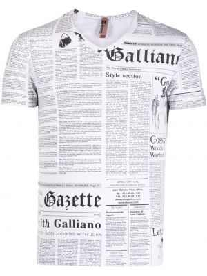T-shirt con stampa John Galliano Pre-owned bianco