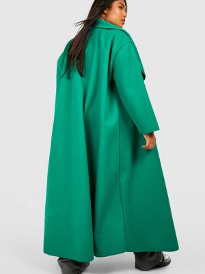 Шерстяное пальто Boohoo зеленое