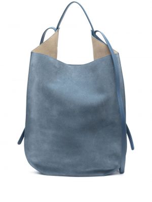 Semišová nákupná taška Ree Projects modrá