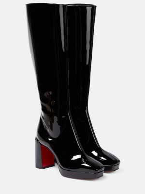 Raštuotos iš natūralios odos guminiai batai leopardinės Christian Louboutin juoda